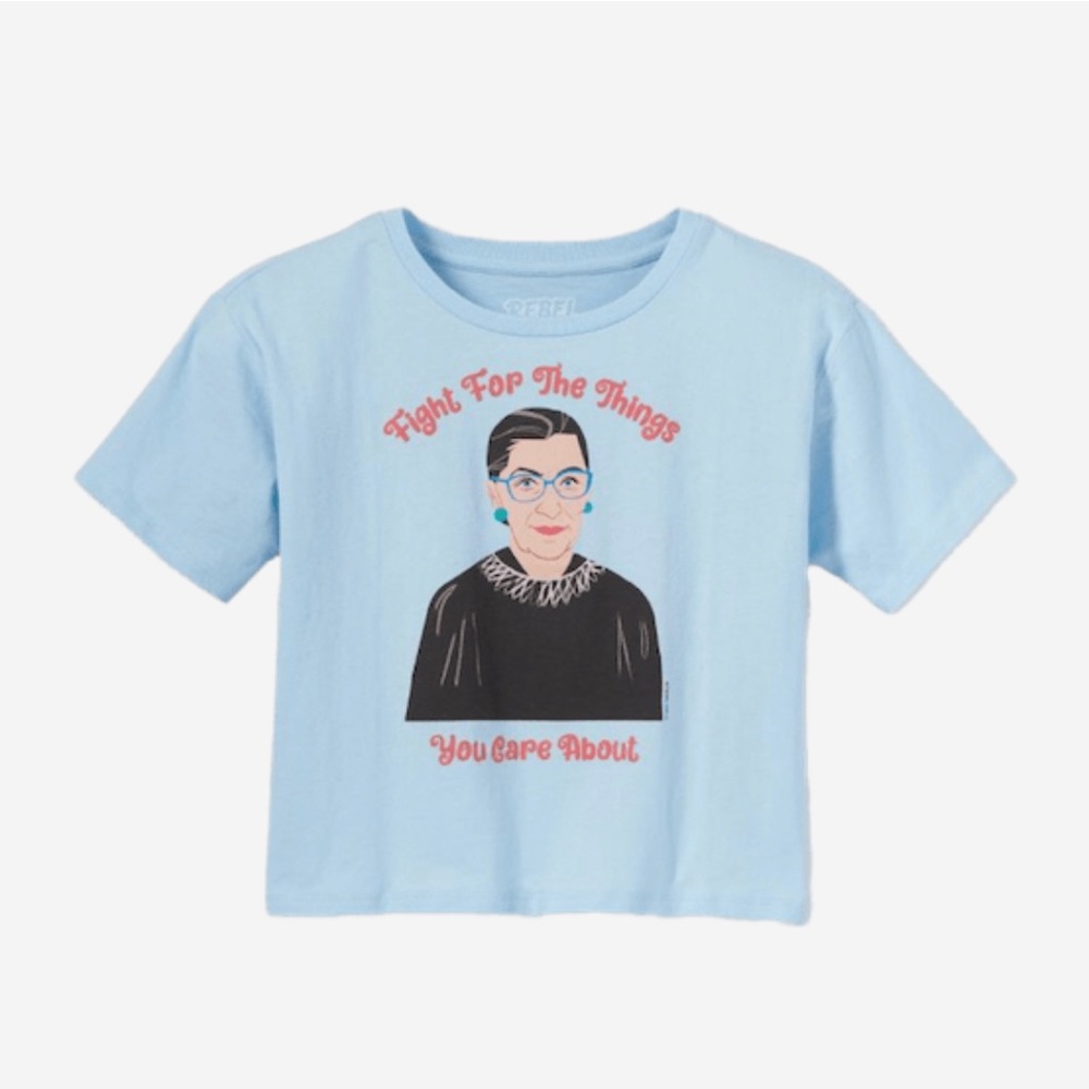 5/$25 Ruth Bader Ginsburg Graphic Tee Blue Size M Age 7/8